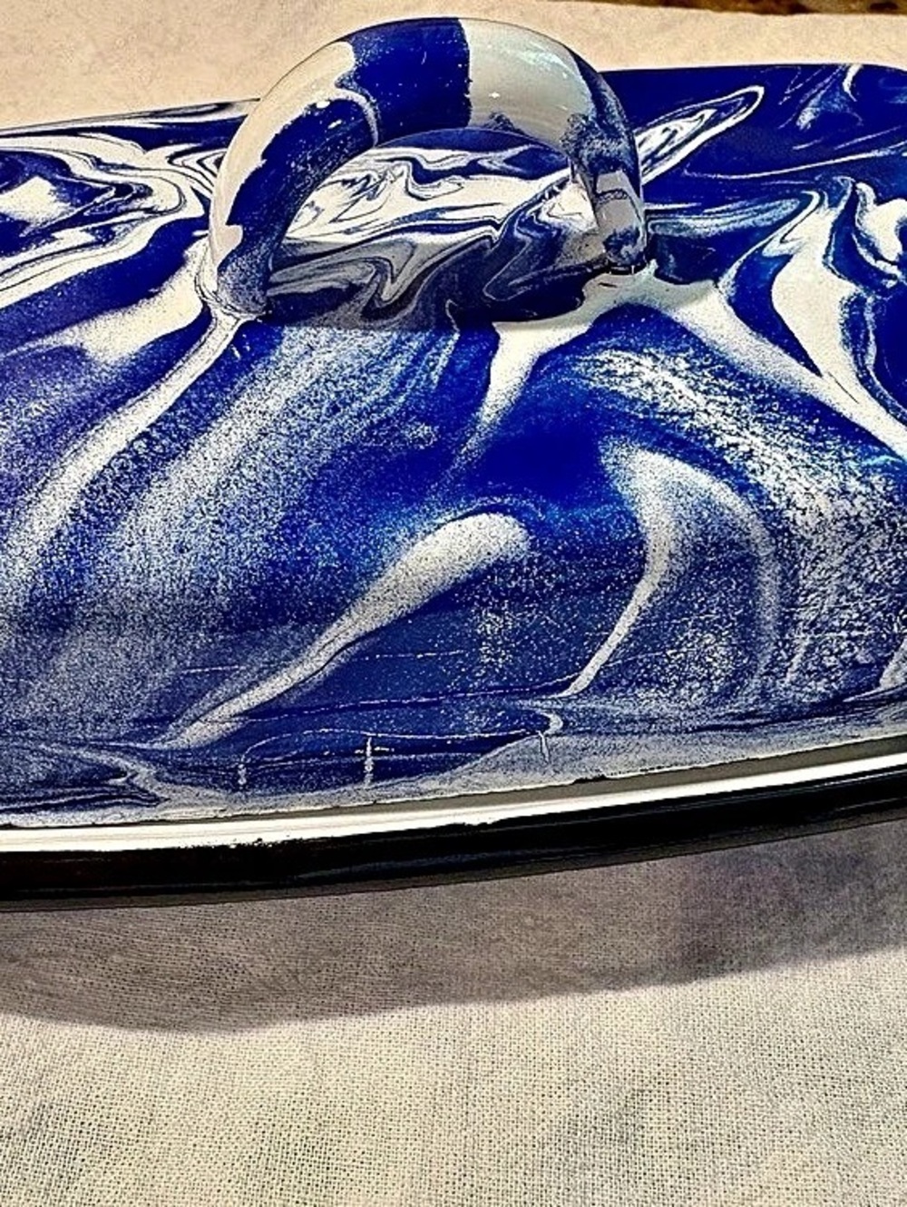 Vintage Style Enamel Butterdish